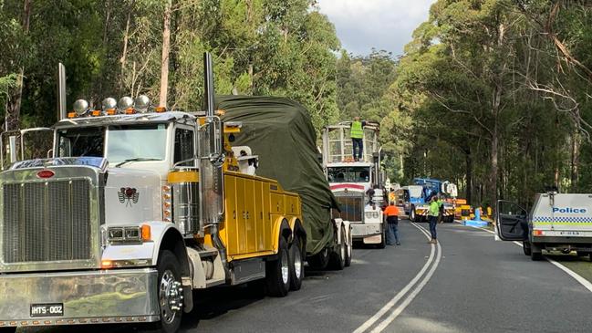 Fatal truck accident on the Arthur Highway Eaglehawk Neck. Picture: 7 TASMANIA