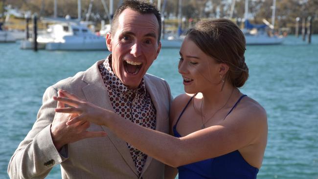 Suncoast Christian College students and parents gather at La Balsa Park for photos ahead of the formal at The Events Centre, Caloundra.