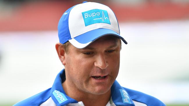 Ryan Harris speaks to the media at the Adelaide Oval yesterday. Picture: AAP.