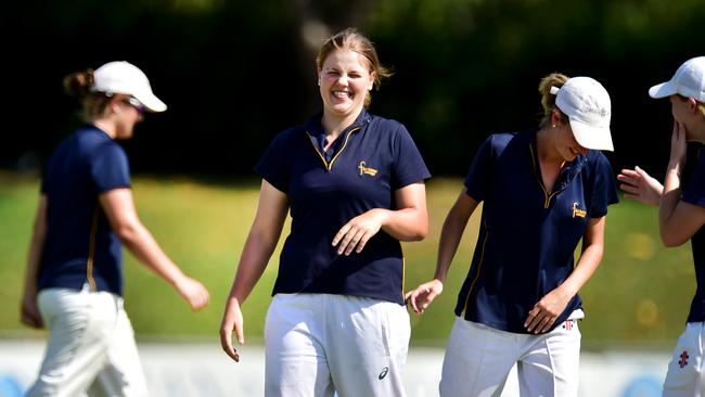 Fairholme's Georgia Voll with her school mates.