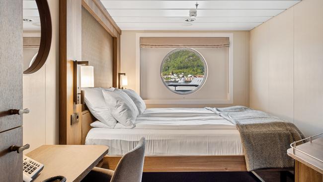 The Arctic superior cabin on the revamped Hurtigruten ship MS Trollfjord. Picture: Hurtigruten