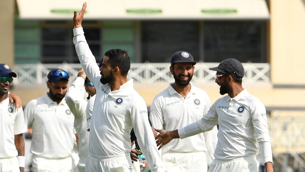 India captain Virat Kohli waves to the crowd at Trent Bridge.