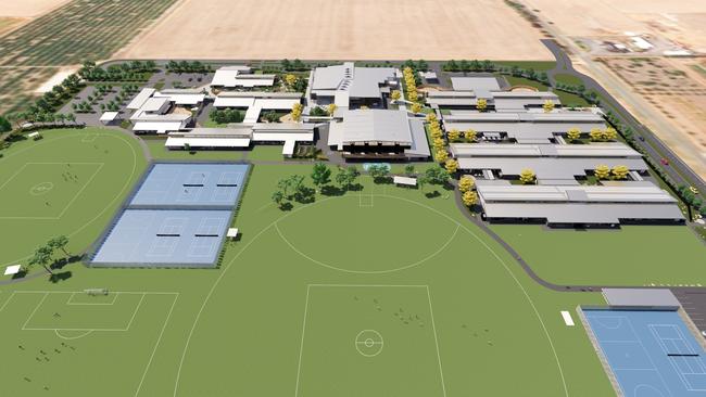 Sports fields at the new B-12 public school to be built at Angle Vale.