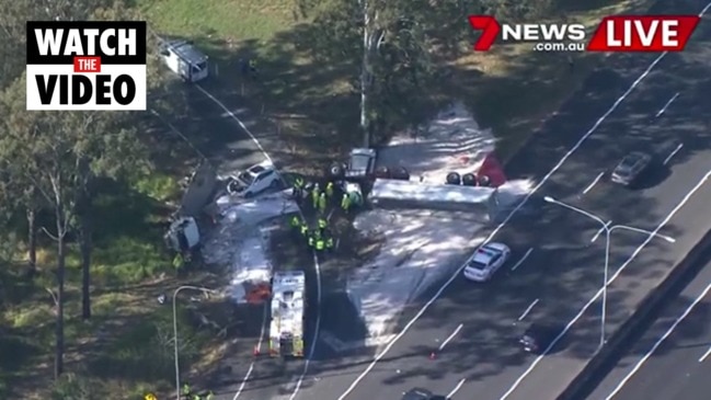 Two trucks, four cars collide in Brisbane