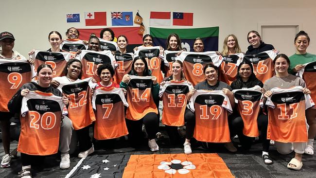 The 2023 NT rep women's squad presented with their jerseys ahead of the National Championships.