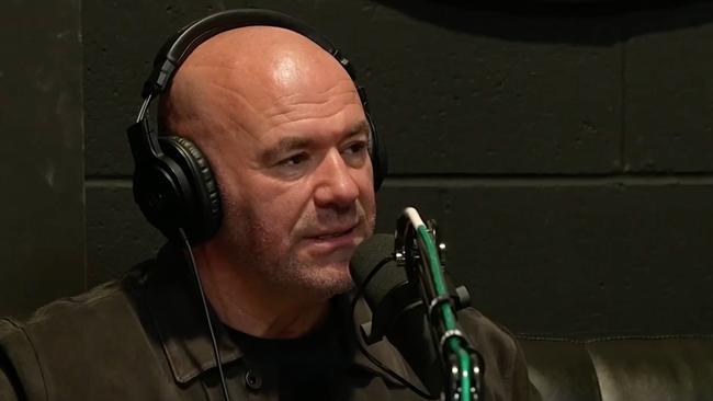 Dana White didn’t look too thrilled with Howie Mandel’s showering of compliments. Picture: @HappyPunch