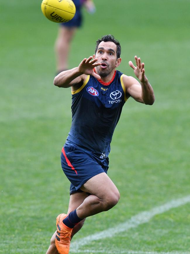 Eddie Betts is seen during a team training session at Adelaide Oval in Adelaide, Wednesday, July 17, 2019. Picture: AAP Image/David Mariuz