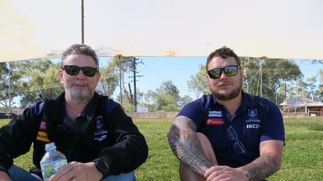 Dave Finch and Corey Finch. Dave had come down from Darwin for the game, while Corey was on a footy bender - seeing three games in three days.