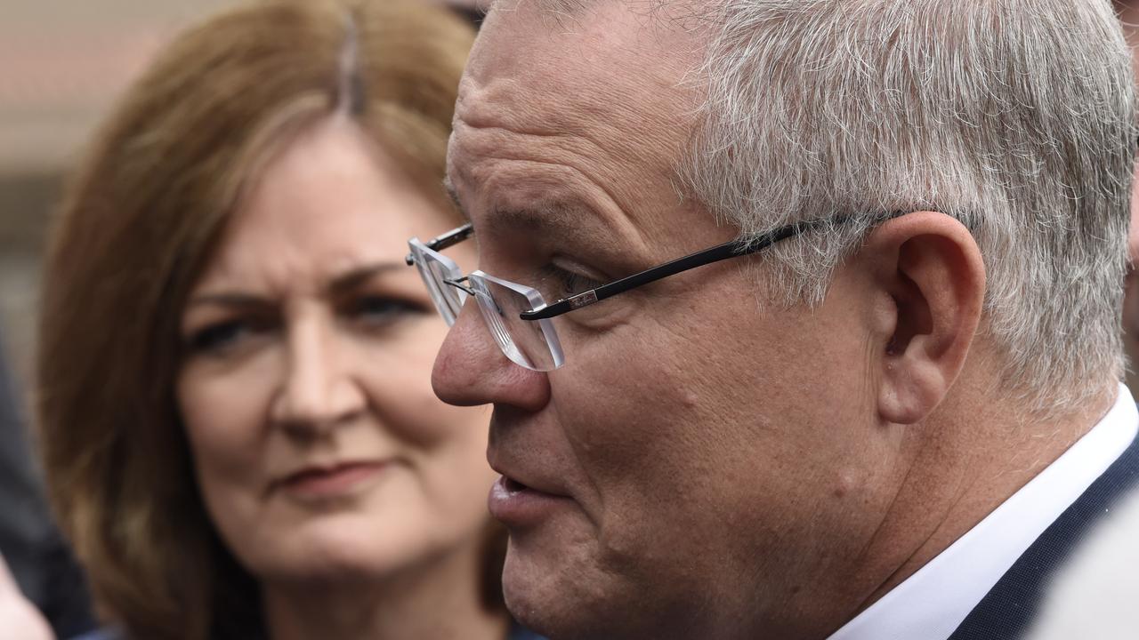 Sarah Henderson and Prime Minister Scott Morrison. Picture: Alan Barber