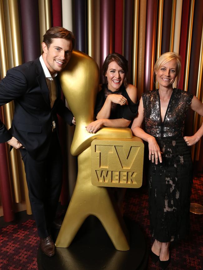 Series Logies nominees David Berry, Jenni Baird and Marta Dusseldorp. Picture: Stuart McEvoy