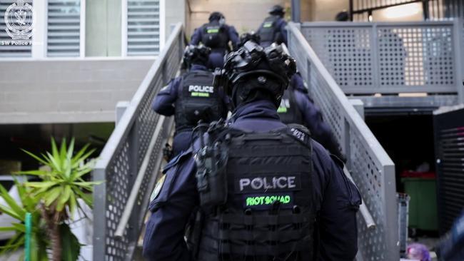 Police stormed Adam Moule’s Pyrmont home upon his arrest. Picture: NSW Police