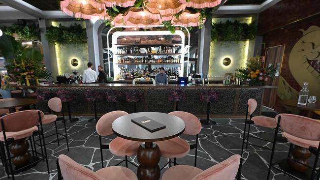 Inside the newly opened restaurant Luc Lac at Brisbane City’s under-construction Queens Wharf precinct. Picture: Lyndon Mechielsen