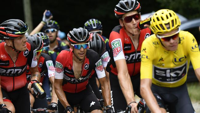 Richie Porte keeps Chris Froome well in his sights.
