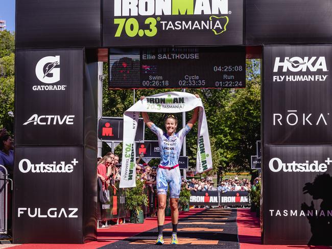 Ironman 70.3 Tasmania womenÃ•s professional winner, Ellie Salthouse. Picture: Linda Higginson