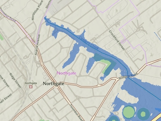 Brisbane flood mapping for Cyclone Alfred: Northgate