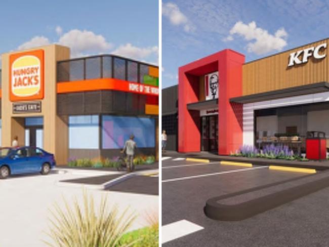 kfc, hungry jacks retail development artwork