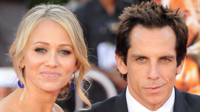 Christine Taylor and Ben Stiller in 2008. Picture: Robyn Beck/AFP