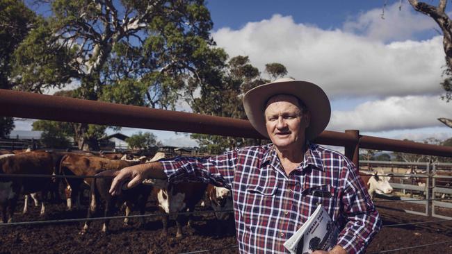 Adrian Spencer of Ironbark Herefords, Barraba, NSW at the Yarram Park sale. Picture: Nicole Cleary