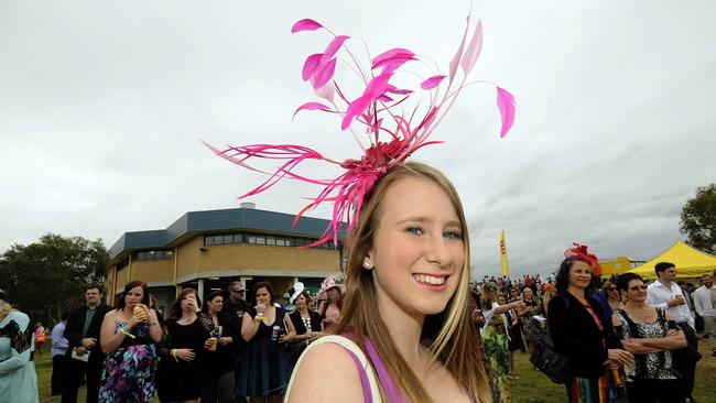 Kyra Parker of Grafton with her pink fasinator at the 2013 Ballina Cup. Picture: Doug Eaton