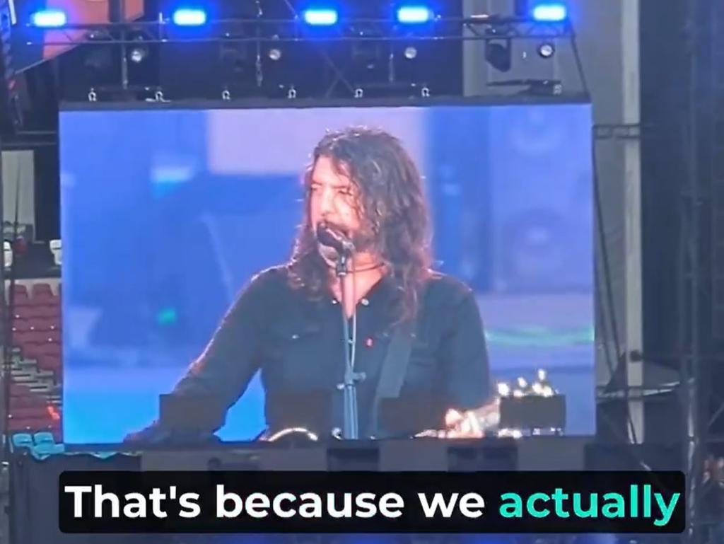 Grohl insinuated that Swift doesn’t “play live” unlike the Foo Fighters. Picture: Twitter