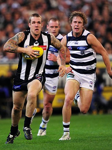 <p>The Pies lost to the Cats in Round 8, but that didn't stop Swan getting three votes.  Picture: Colleen Petch</p>