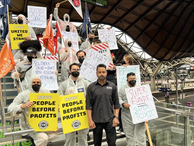 Rail union threatening to shut down Southern Cross if pollution concerns aren't addressed. Picture: Matt Johnston