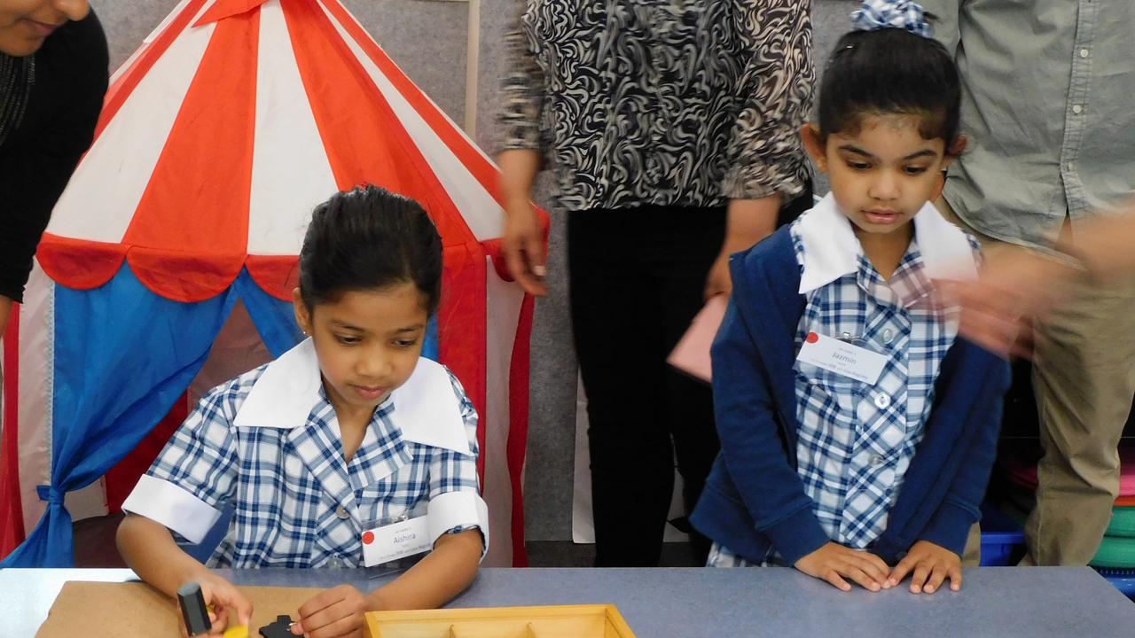 Students were welcomed into the classroom.