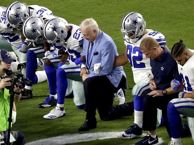 Dallas Cowboys quarterback Dak Prescott wears Nike shoes as he speaks  during a press conference following an NFL football game against the  Arizona Cardinals in Arlington, Texas, Sunday, Jan. 2, 2022. (AP