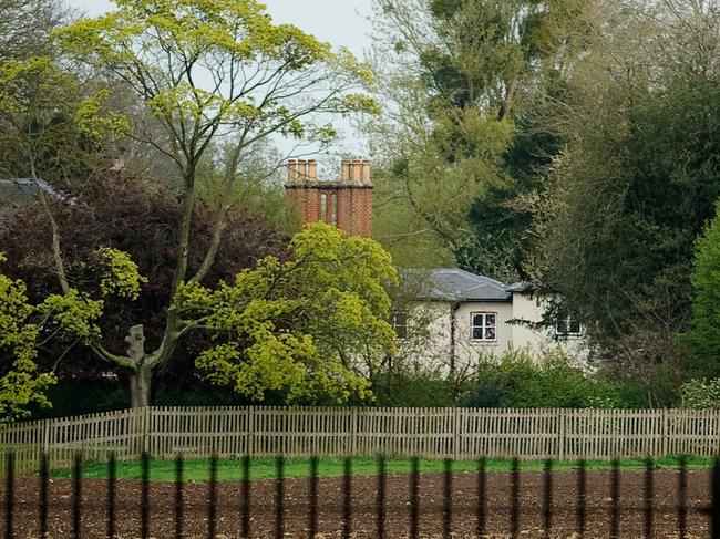 An ambulance parked near Frogmore Cottage in Windsor caused a frenzy among royal watchers on Thursday, but it turned out to be a false alarm. Picture: GOR/Getty Images