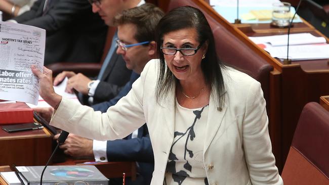 Senator Concetta Fierravanti-Wells in Senate Question Time in the Senate Chamber at Parliament House in Canberra. Picture Kym Smith