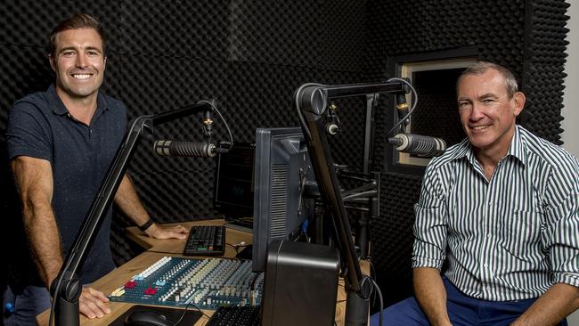 Pacific Pines State High School teacher and co-ordinator of Radio Pac Pines Michael Walkley and school principal Mark Peggrem. Picture: Jerad Williams