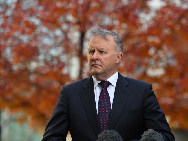 Leader of the Opposition Anthony Albanese at a press conference at Parliament House Canberra, Friday, May 8, 2020. (AAP Image/Mick Tsikas) NO ARCHIVING