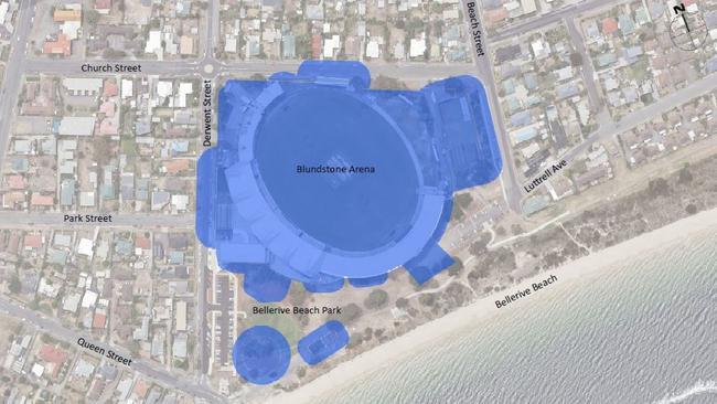 Current Blundstone Arena surrounding area smoke free zone during events. Picture: CLARENCE CITY COUNCIL