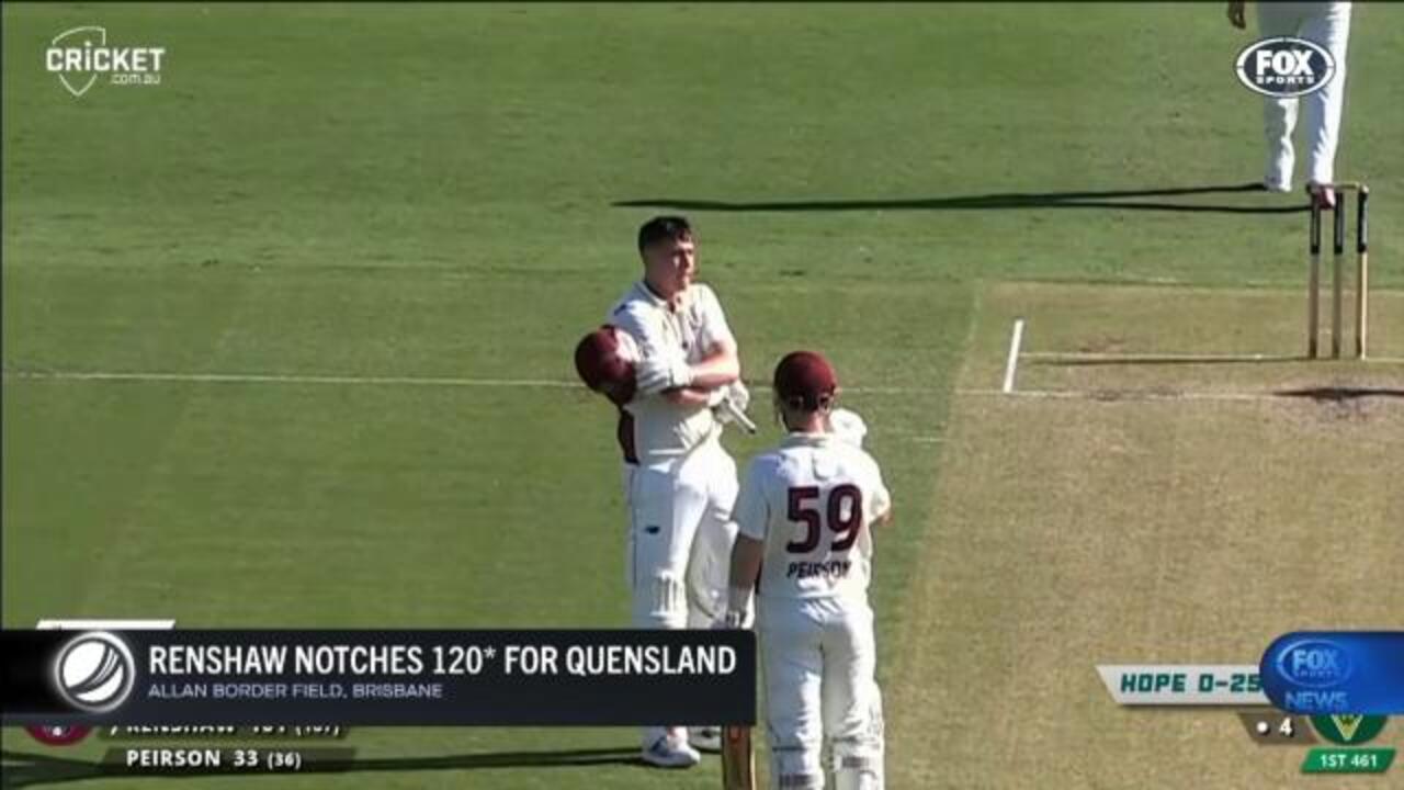 Shield Wrap: Renshaw notches 120 not out