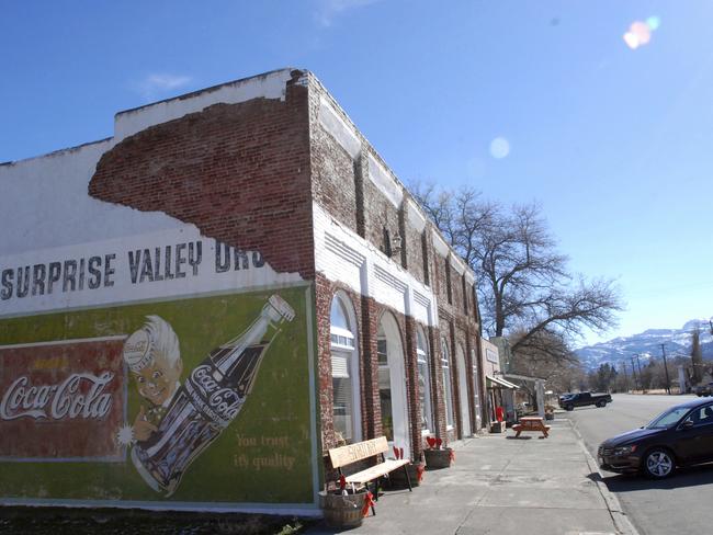 A car is parked in front of a business in downtown Cedarville, California, in Modoc County. Picture: AP