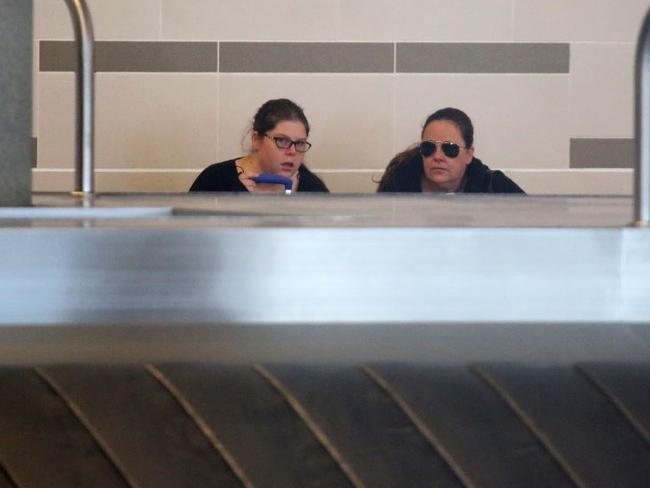 Cassandra Sainsbury's mum Lisa Evans and sister Khala Sainsbury arrive at El Dorado international