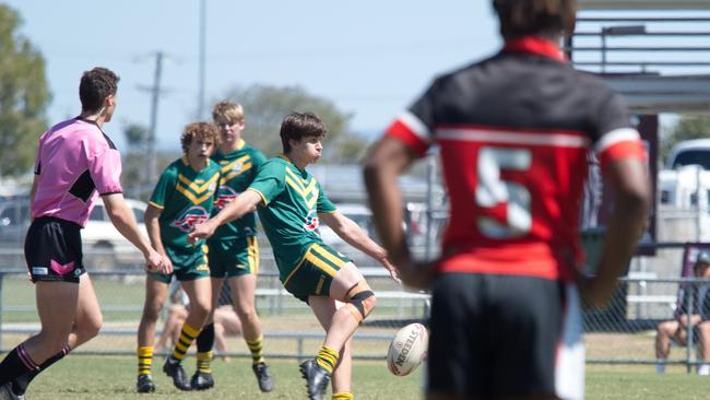 Ignatius Park College and Kirwan State High School teams take on St Brendanâ€™s College Yeppoon teams in Queensland state rugby league semi finals at Mackay on Wednesday, August 24, 2022.