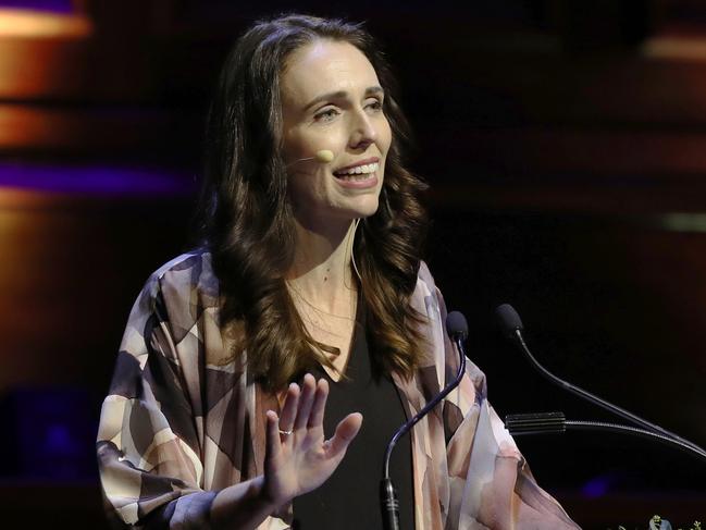 New Zealand Prime Minister Jacinda Ardern is seen delivering a speech titled '"Why Does Good Government Matter?" at Melbourne Town Hall, Melbourne, on Thursday, July 18, 2019. (AAP Image/David Crosling) NO ARCHIVING