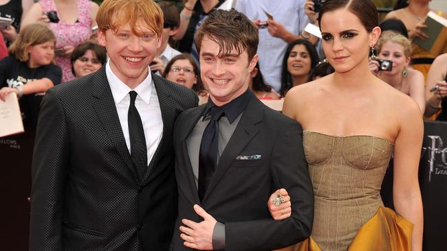 Rupert Grint, Daniel Radcliffe and Emma Watson are reuniting for a Harry Potter special. Picture: Stephen Lovekin/Getty Images