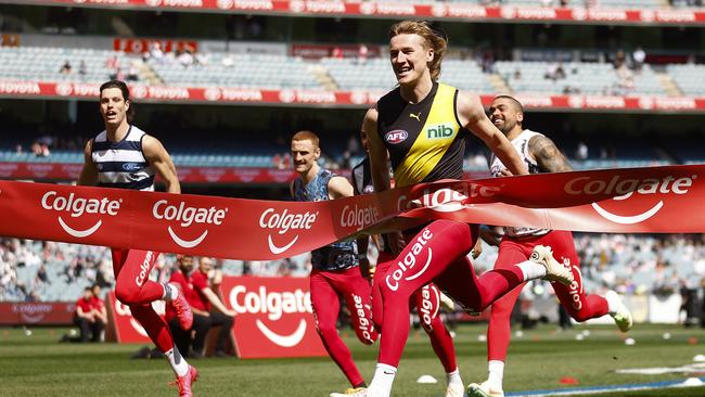 Hugo Ralphsmith takes out the grand final sprint. Picture: Daniel Pockett/AFL Photos/via Getty Images