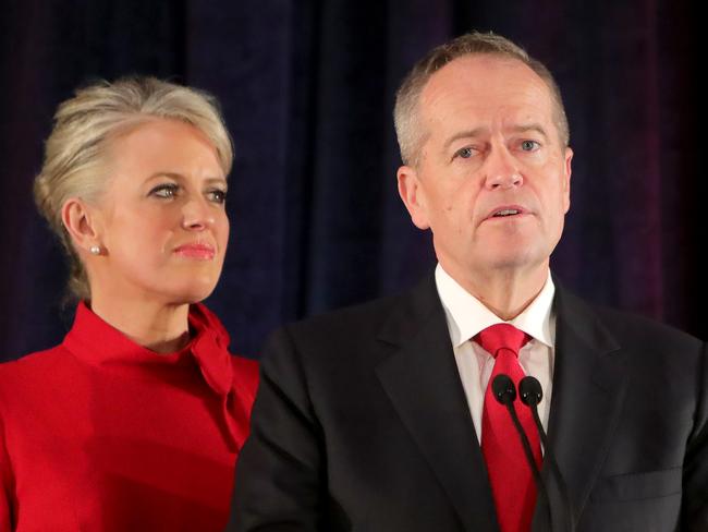 Bill and Chloe Shorten on election night in 2019