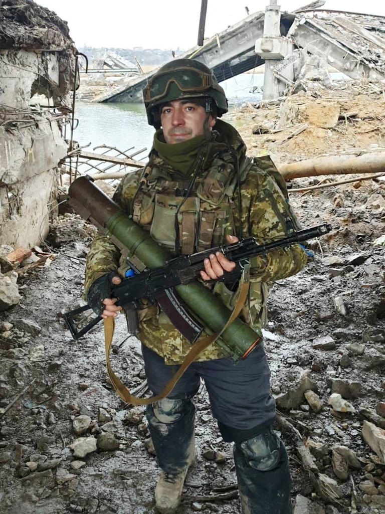 A Ukrainian fighter poses in Mariupol. Picture: AFP Photo/Ukrainian President Administration press-service