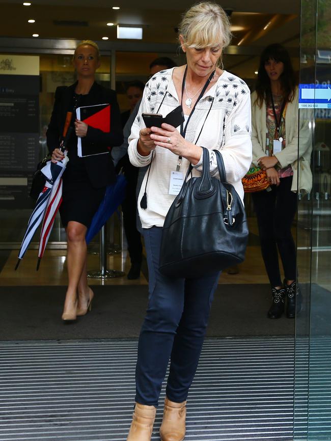 Rowena Johnson, the mother of Lindt Cafe siege victim Tori Johnson, leaves the inquiry. Picture: Britta Campion / The Australian.