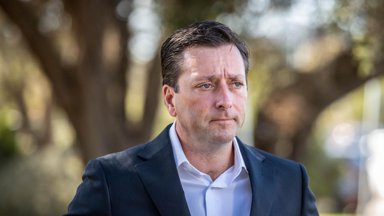 Opposition leader Matthew Guy says it is time for someone to take responsibility for the triple-0 crisis. Picture: Jake Nowakowski