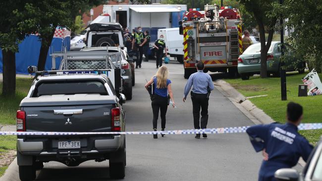 The bodies of a woman and three children were found inside. Picture: David Crosling