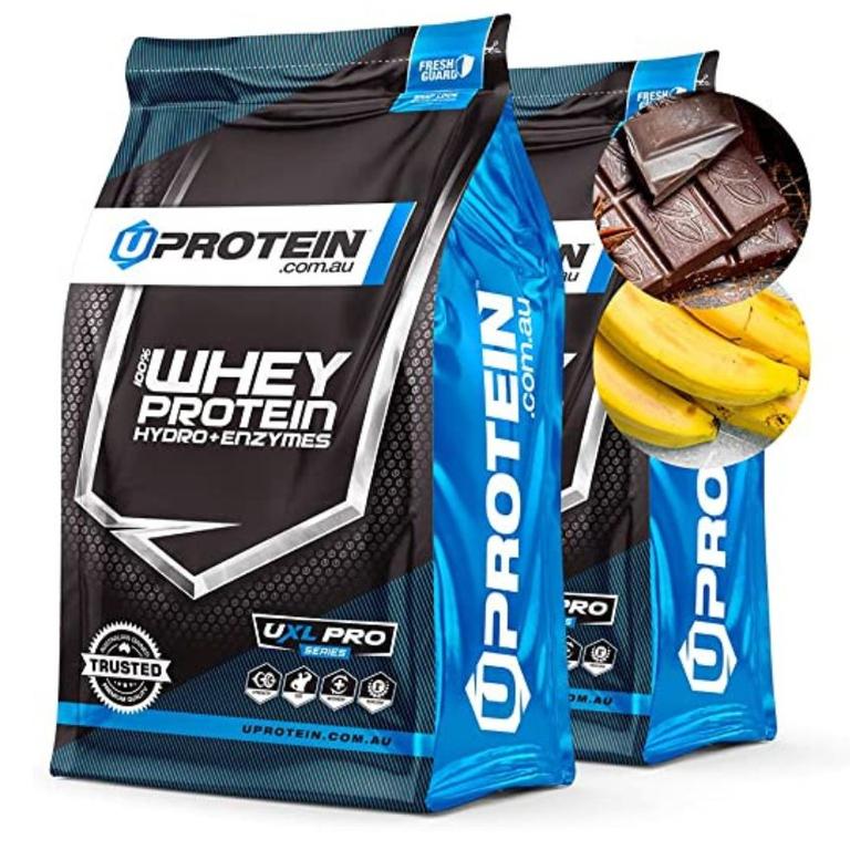 Uprotein Protein Powder Whey Hydro Plus Enzymes. Image: Amazon Australia