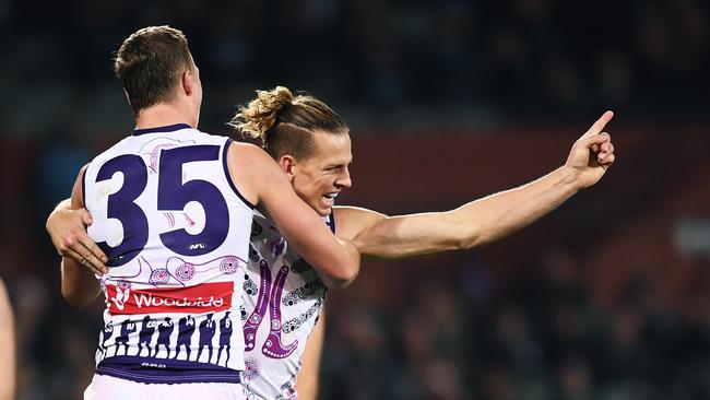 Nat Fyfe sparked the Dockers in the second term. Picture: Mark Brake/Getty Images