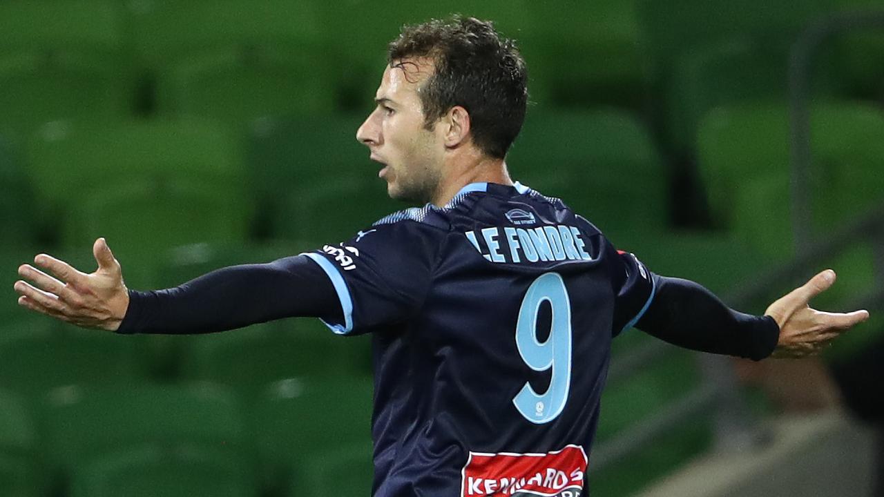 Adam Le Fondre scored twice as Sydney FC beat Melbourne City 3-0.