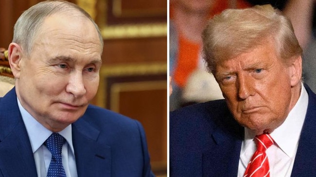 Russian President Vladimir Putin and US President Donald Trump. Pictures: Alexander Kazakov/Sputnik via AP; Jeff Swensen/Getty Images/AFP