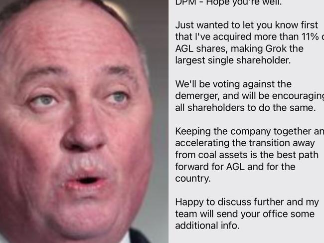 Barnaby’s gripe with surprise text message